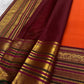 Deep magenta and black pallu with full Varisaipet array in antique gold zari