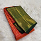 Deep Forest Green border with large Maanga gold-zari forms.
