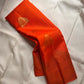 Kumkum orange Kanjivaram saree with traditional Kanchipuram motifs, Idam Living