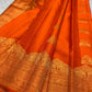 Orange pure silk Kanjeevaram butta saree, Idam Living
