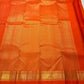 Handwoven Kesari Orange Pure Silk Kanchipuram.