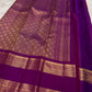 Orange and Purple Handwoven Pure Silk KanchiPattu Saree with Zari Kattam Body and Gold Rettapet Border