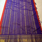 Royal Purple Korvai pallu with antique-gold paisley-shaped zari motifs.