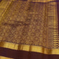Marigold Orange pure silk Kancheepuram saree — striped lightweight