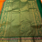 Orange Handwoven Pure Silk Kanchipuram Saree with Green Varisaipet Border
