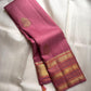 Orchid pink Kanchi Pattu silk saree with elegant fuchsia shimmer body