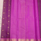 Full laid-out orchid pink saree with fine parallel silk lines and a contrasting petal pink floral zari pallu