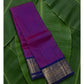 Fuchsia pure silk Kanchipuram saree with compact royal blue varisaipet border close-up — Idam Living