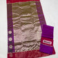 Orchid Purple Chanderi saree border detail with Raspberry Pink floral weaving
