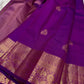 Orchid purple Kanjivaram saree with elegant zari buttas and korvai border