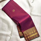 Orchid Purple Handwoven Pure Silk Kanchipuram Saree with Zari Kattam and Mayil Butta Rudhraksham Border