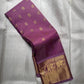 Orchid purple lightweight pure silk Kanjipuram saree with gold zari buttas