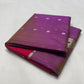 Orchid Purple Pattu Silk Chanderi saree full view with Raspberry Pink border and silver-toned floral motifs