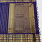 Broad gold zari border detail with multiple ornamental registers separated by violet silk lines
