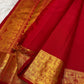 Varisaipet border close-up showing layered woven bands separated by fine red silk lines