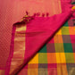 Multicolour pure silk Kanjivaram saree — oversized paalum pazhamum checks