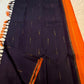Deep Paaku Brown Handwoven Pure Silk Kanjipuram Saree with Malli Moggu Zari Buttas and Burnt Orange Border