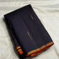 Deep Paaku Brown Handwoven Pure Silk Kanjipuram Saree with Malli Moggu Zari Buttas and Burnt Orange Border