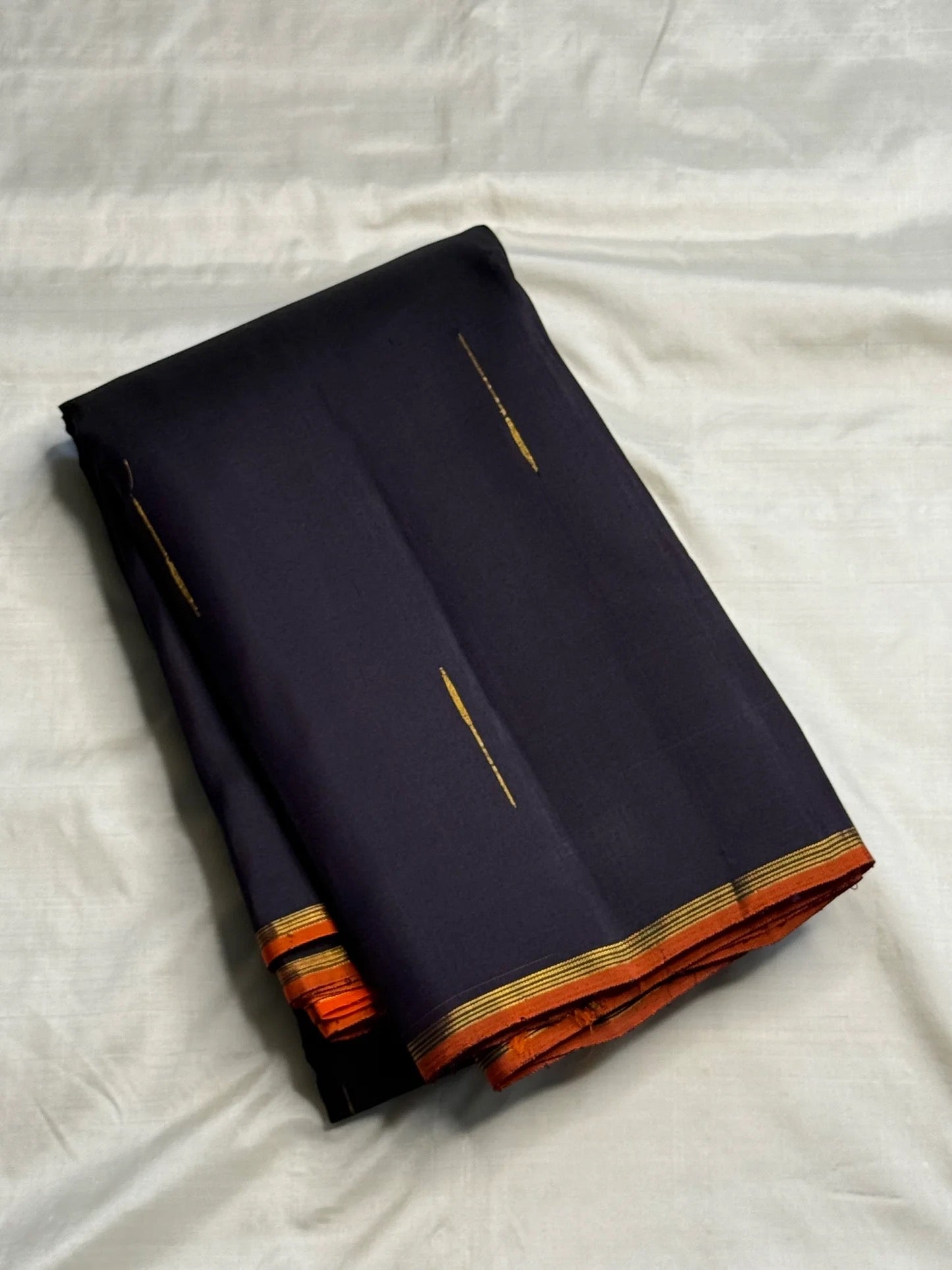 Deep Paaku Brown Handwoven Pure Silk Kanjipuram Saree with Malli Moggu Zari Buttas and Burnt Orange Border