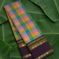 Paalum pazhamum handwoven pure silk Kanchipuram saree with brownish plum rettapet border in gold zari — Idam Living