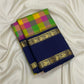 Paalum pazhamum handwoven Kanchipuram pure silk saree with deep navy blue rettapet border in gold zari — Idam Living