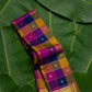 Multicolour and magenta paalum pazhamum Kancheepuram silk saree with pavun and floral butta — Idam Living