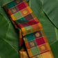 Paalum pazhamum handwoven Kanchipuram pure silk saree with zari kattam and kamalam butta on banana leaf — Idam Living