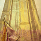 Champagne Gold Handwoven Pure Silk Kanjipuram Saree with Antique Rose Ornamental Border