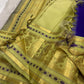 Royal Violet Handwoven Pure Silk Kanchi Pattu Saree with Zari Buttas and Pale Antique Gold Border