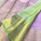 Warm Ivory and Pale Pink Lavender-undertone Zari Kattam sarees displayed with Mint Green finishing and metallic borders.
