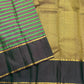 Parrot Green and Deep Purple Handwoven Pure Silk Kanjipuram Rettapet Saree with Veldhari Vazhaipoo Stripes