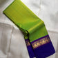 Parrot Green Handwoven Pure Silk Kanchipuram Korvai Saree with Kaal Irangiya Gold Zari Border