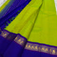 Parrot Green Handwoven Pure Silk Kanchipuram Korvai Saree with Kaal Irangiya Gold Zari Border