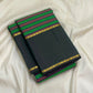 Parrot Green and Deep Purple Handwoven Pure Silk Kanjipuram Rettapet Saree with Veldhari Vazhaipoo Stripes