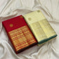 Warm ivory handwoven pure silk Kanjipuram Zari Kattam saree with gold zari grid, Kili buttas and dark green selvedge — Idam Living