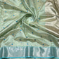 Pleats detail of Mint Silk Pure Silk Chanderi Saree