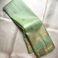 Pastel Mint Green Kancheepuram silk saree, body weave texture close-up — Idam Living