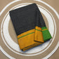 Reversible Patteda Anchu cotton saree draped view — Idam Living