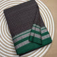Handwoven Patteda Anchu Cotton Saree from Karnataka with Broad Double Border