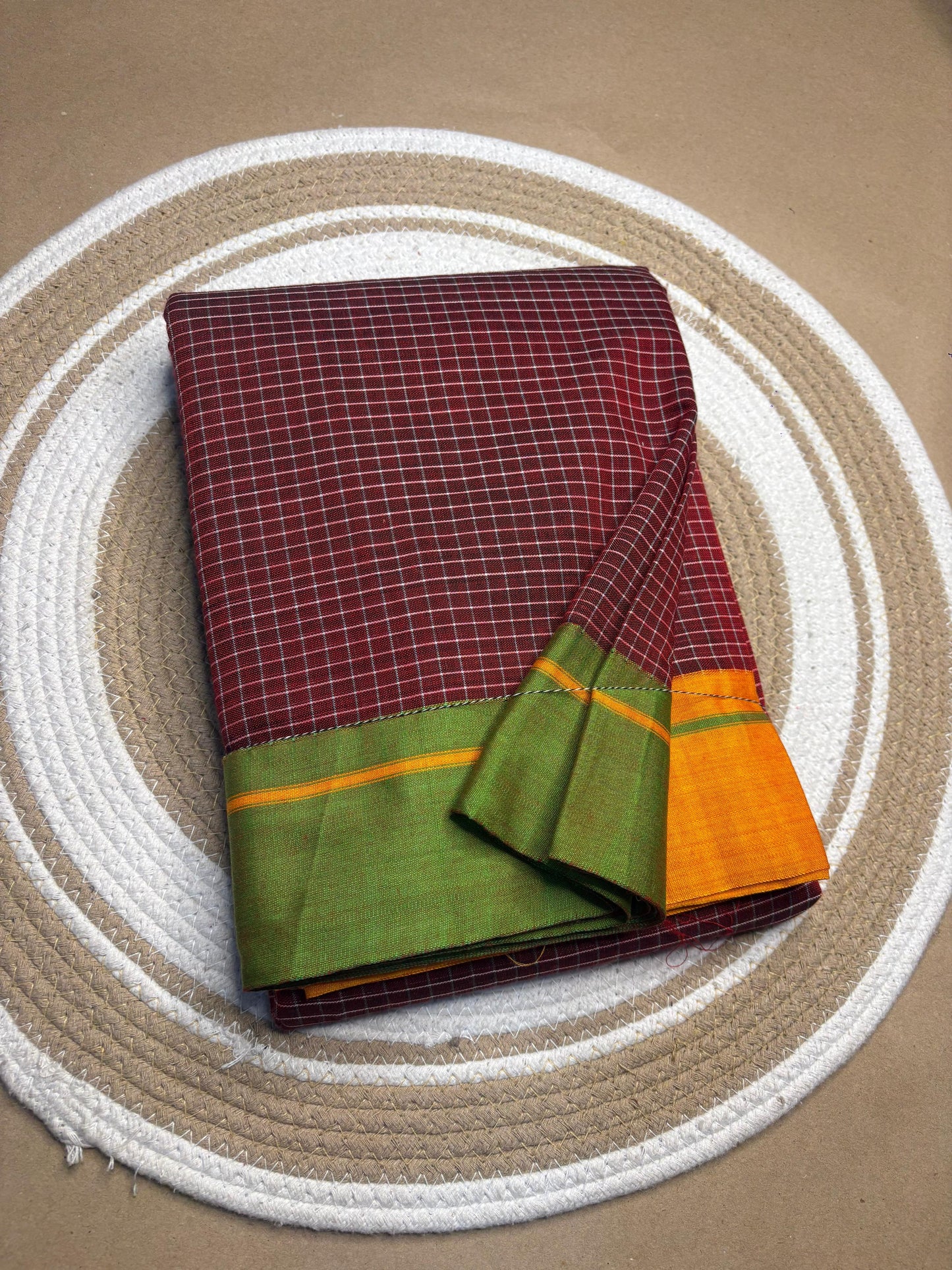 Patteda Anchu saree border zari detail handwoven Karnataka — Idam Living