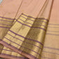 Varisaipet vanasringaram gold zari border on peach Kancheepuram pure silk saree — Idam Living