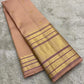 Varisaipet gold zari pallu on peach Kancheepuram pure silk saree — Idam Living