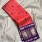 Peach and Purple Korvai Kanjivaram silk saree full view