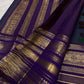 Deep purple ornate varisaipet border detail on Kanjivaram silk saree