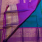 Peacock Blue pure silk Kancheepuram saree — gold butta