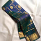 Peacock Blue Handwoven Pure Silk Kanchipuram Saree with Zari Kattam Border