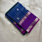 Peacock-blue Pure Silk Kancheepuram Rettapet saree with Kathiripoo-purple border and warm gold zari.