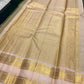 Peacock green Kanjivaram saree with ornate gold border