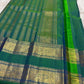 Peacock Green Kanchipuram silk saree Mayil butta body close-up