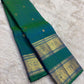 Peacock Green Kanchipuram silk saree Rettapet zari border angle